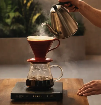 Preparación de café método vertido